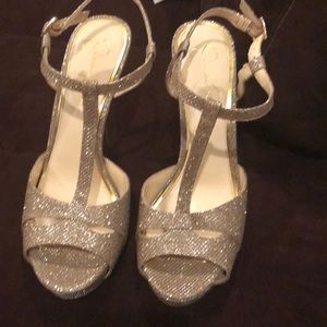 Sexy sparkling gold sling backs.